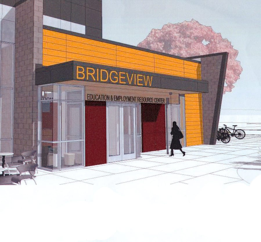 A digital rendering of what the future Bridgeview Education and Employment Resource Center could look like.