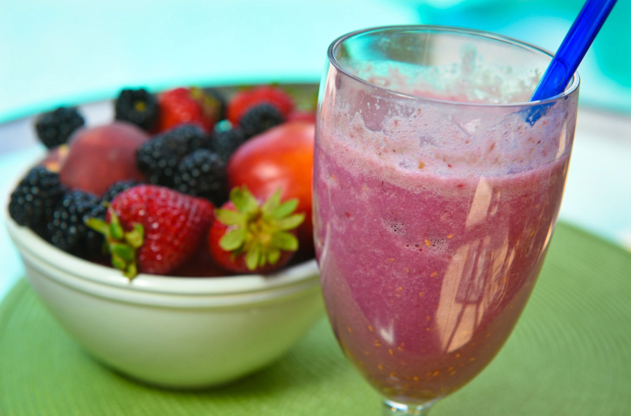 Refreshing mixed berry smoothie made by Annie Foreman, blogger of Real Housewife of Fresno.