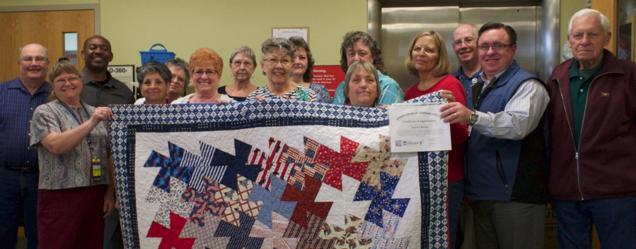 The Liberty Belles quilting group delivered 112 quilts to the Veterans Administration Hospital in May, bringing the group’s total up to 1,000 quilts delivered since they formed.