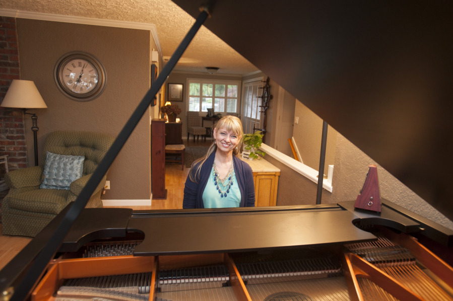 Pianist Colleen Adent at her Vancouver home: “The ability to flex and roll has always been a part of me.