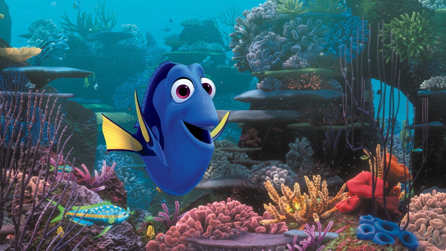 Dory, voiced by Ellen DeGeneres, in a scene from &quot;Finding Dory.&quot; About 70 animators spent the last 3 1/2  years bringing Dory and her companions to life.