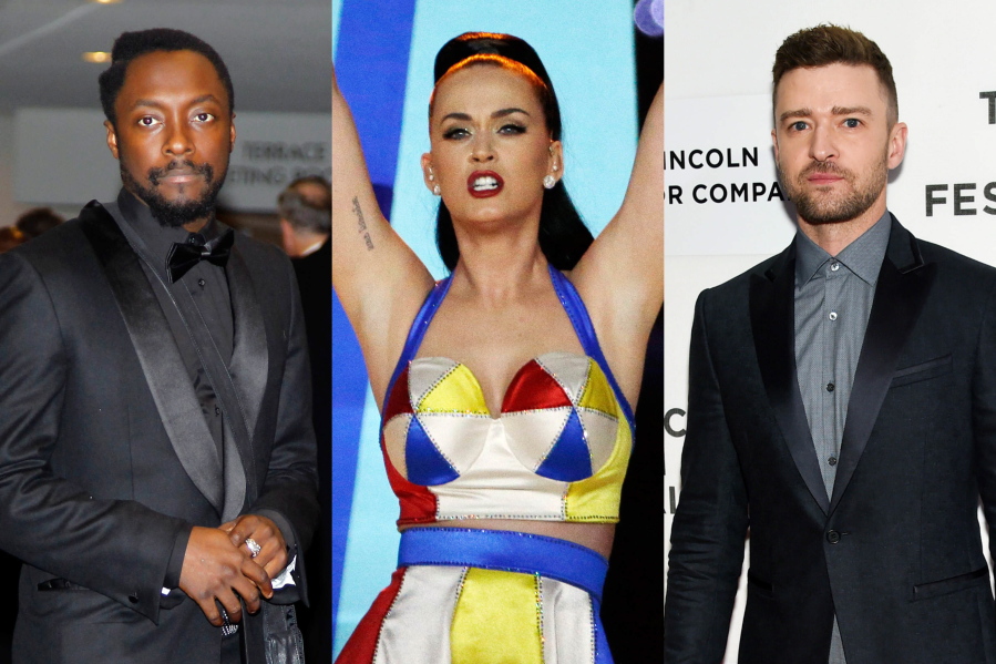 This combination of 2011, 2015 and 2016 photos shows will.i.am, Katy Perry and Justin Timberlake. A study published Monday, June 6, 2016 in the journal Pediatrics shows that 20 of the hottest teen-music heartthrobs have done TV ads or other promotions for products nutritionists consider unhealthy. The list includes Timberlake ads for Chili&#039;s, McDonald&#039;s and Pepsi; will.i.am ads for Coca-Cola, Doritos, Dr. Pepper and Pepsi; and a Perry endorsement for Popchips.