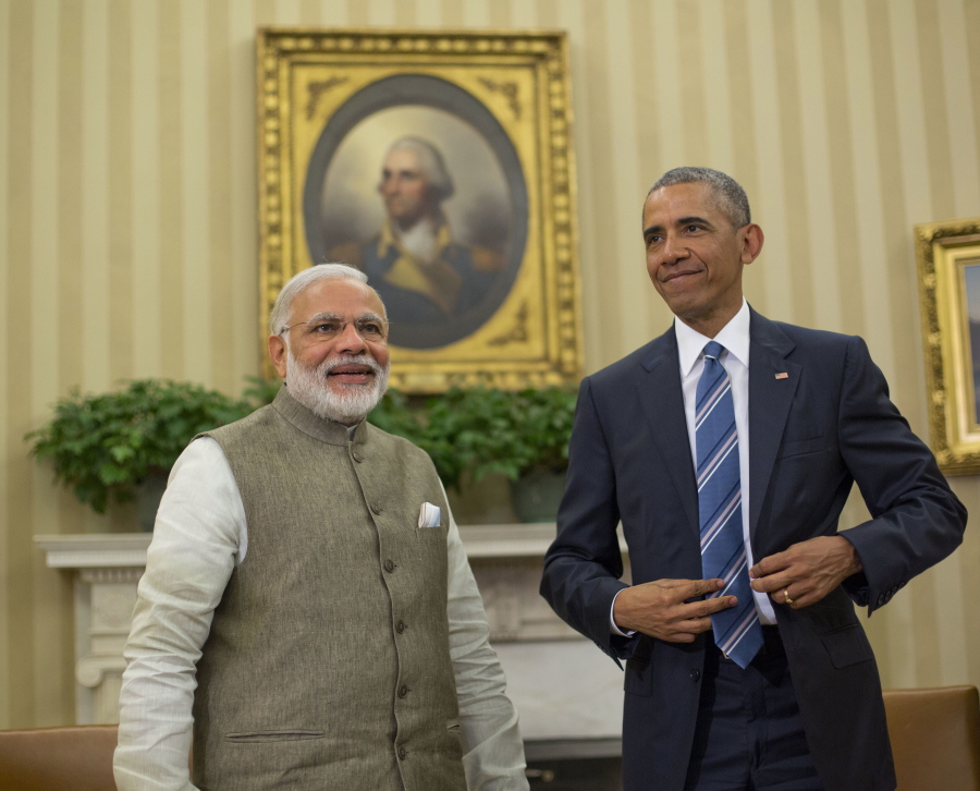 President Barack Obama meets with Indian Prime Minister India Narendra Modi on Tuesday in the Oval Office of the White House.