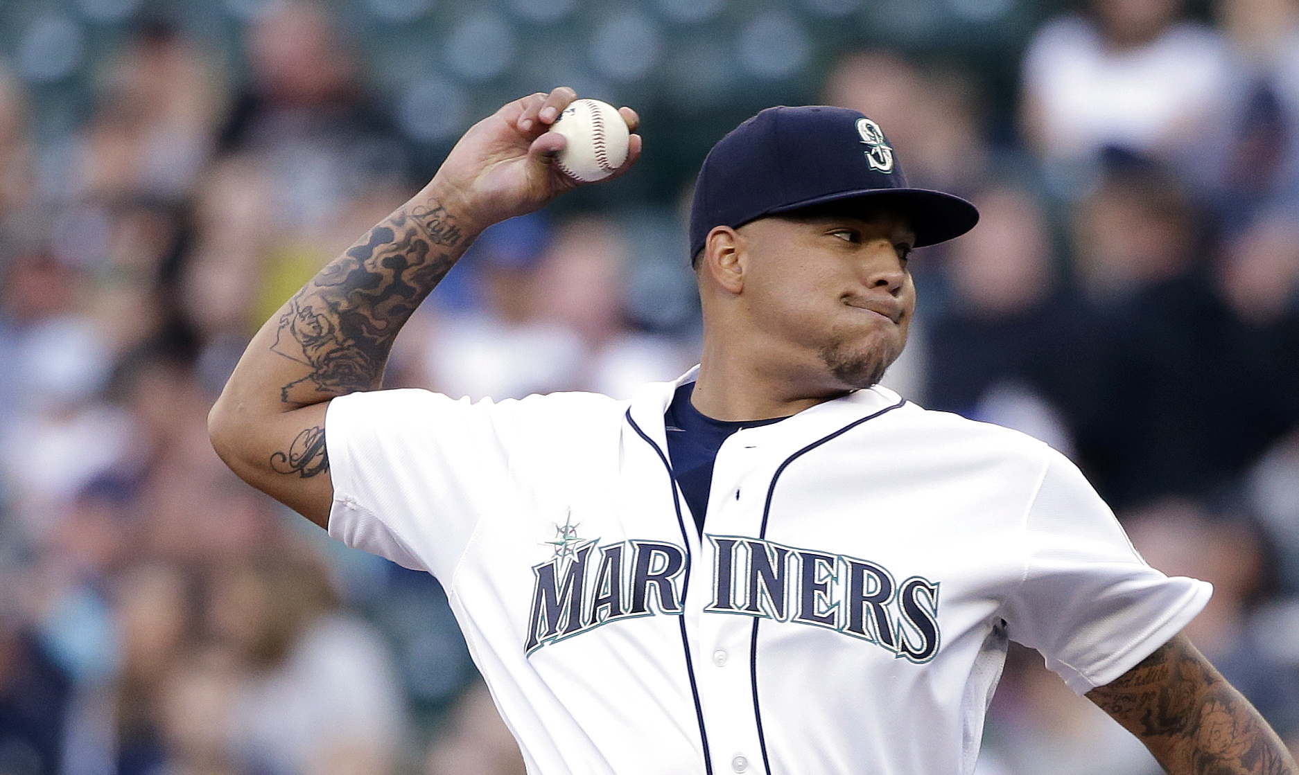 Seattle Mariners starting pitcher Taijuan Walker throws against the Baltimore Orioles during the first inning of a baseball game Thursday, June 30, 2016, in Seattle.