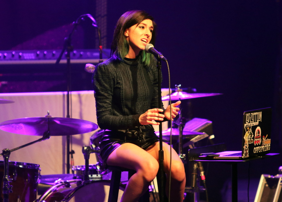 FILE - In this March 2, 2016 file photo, Christina Grimmie performs as the opener for Rachel Platten at Center Stage Theater, in Atlanta. Florida authorities say &quot;The Voice&quot; star Grimmie is in critical condition after being shot at a concert venue in Orlando by a suspect who then fatally shot himself after being tackled by the singer-songwriter?s brother. Orlando Police Department officials tell WKMG-TV  that Grimmie was shot Friday night, June 10, 2016, at The Plaza Live, where she was scheduled to perform.