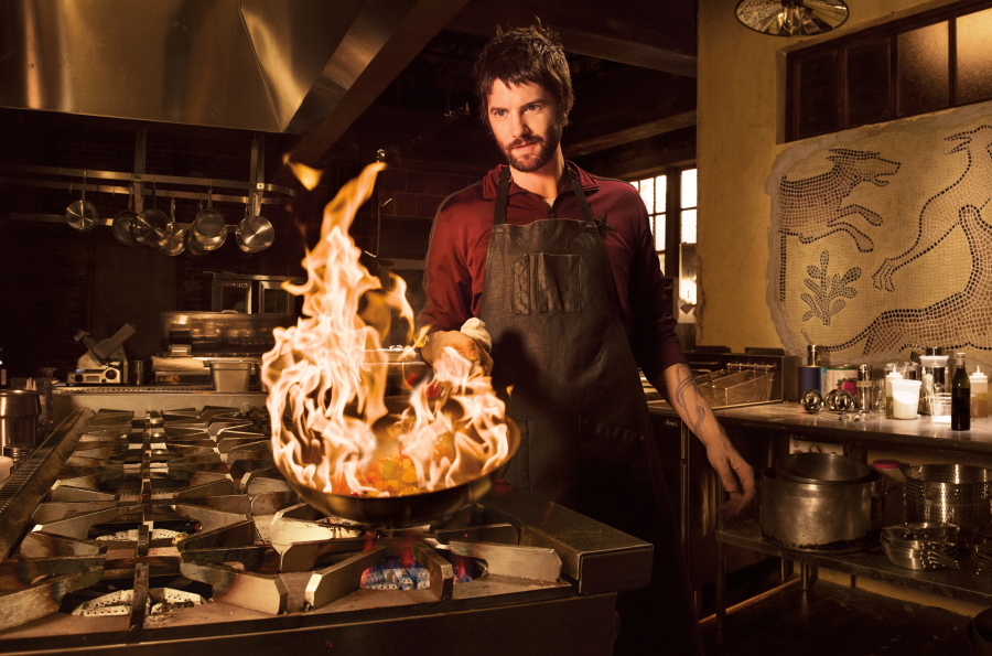 Jim Sturgess portrays Dion Patras in the new series &quot;Feed the Beast,&quot; premiering at 10 p.m. today on AMC.