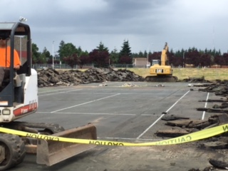 Work is under way on rebuilding the outdoor tennis courts at the Vancouver Tennis Center.