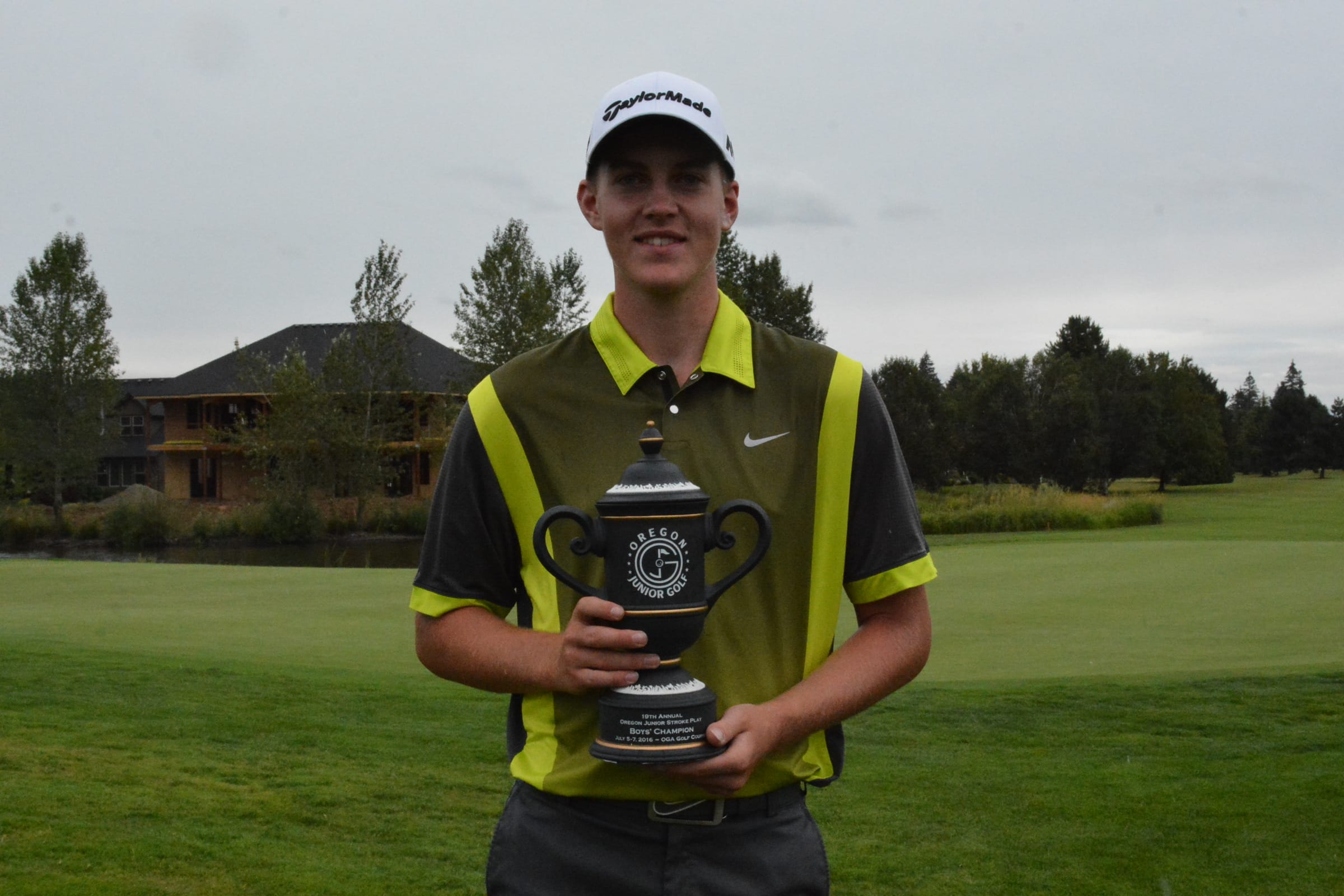 Vancouver golfer Spencer Tibbits after winnings the Oregon Junior Stroke Play Championship on Thursday in Woodburn.