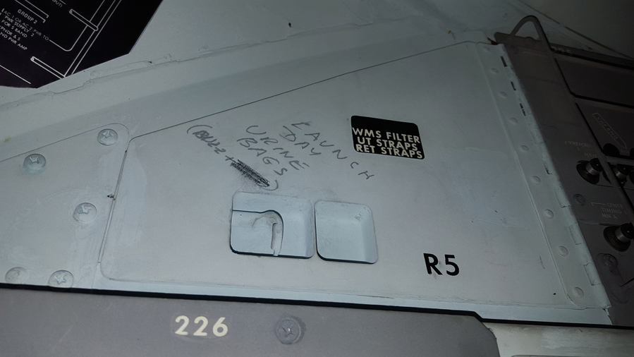 Apollo 11 astronauts wrote &quot;launch day urine bags&quot; on a door in the craft.