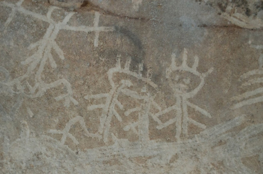 Carved into the limestone rock in a cave in Mona are religious motifs, where both the spiritual beliefs of the native islanders and Christianity, as practiced by 16th-century Spaniards, seem to coexist.