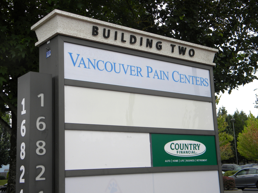 Vancouver Pain Centers in east Vancouver is one of eight run by a Seattle doctor who faces disciplinary action from state regulators.