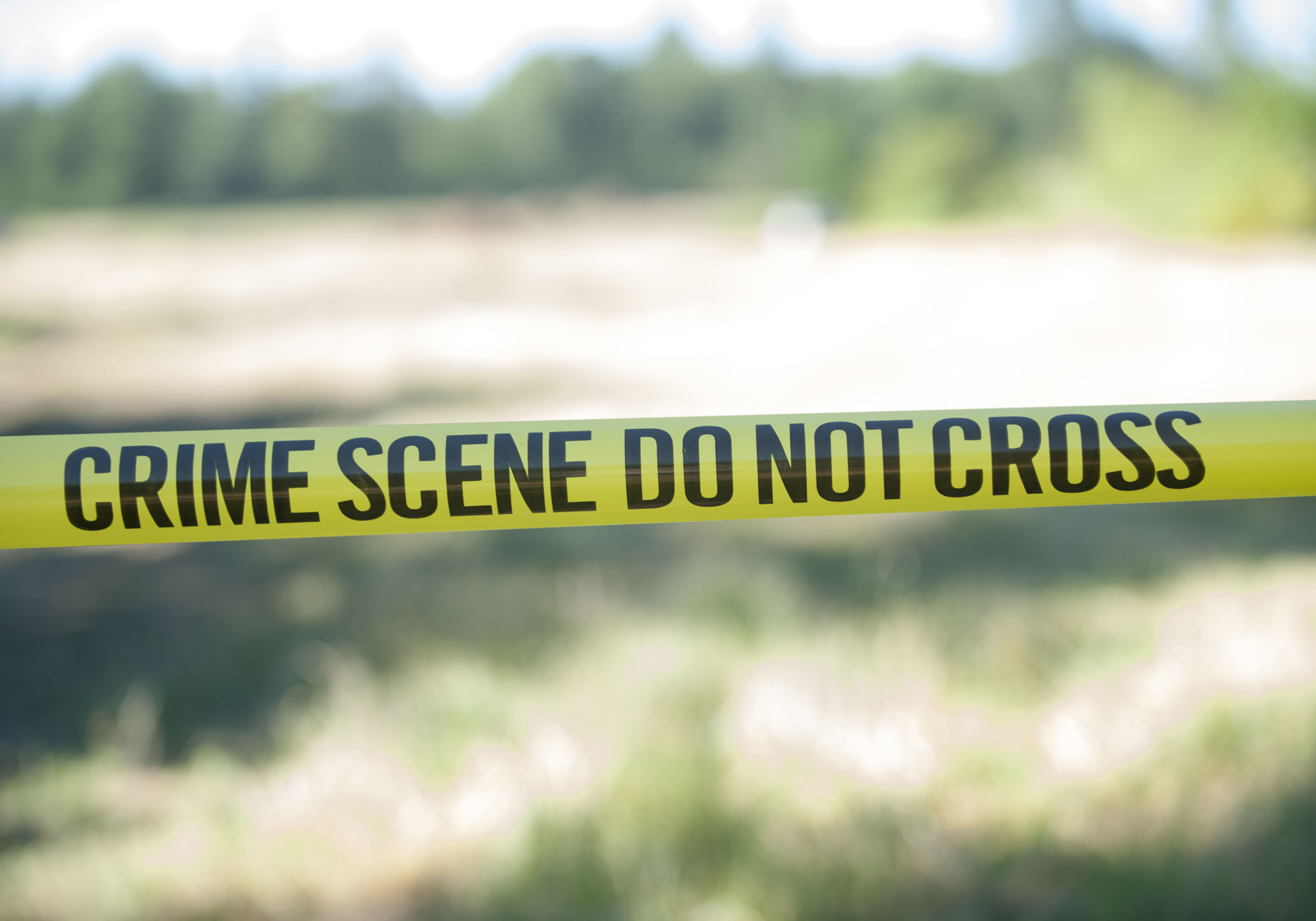 Crime scene tape at the scene of a homicide in Ridgefield on July 1, 2015.