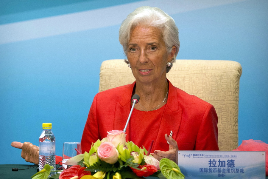 International Monetary Fund Managing Director Christine Lagarde speaks Friday during a press conference for the 1+6 Roundtable on promoting economic growth at the Diaoyutai State Guesthouse in Beijing. France&#039;s top court has ruled that Lagarde must stand trial in France over a 2008 arbitration ruling that handed 400 million euros to a politically connected business magnate.