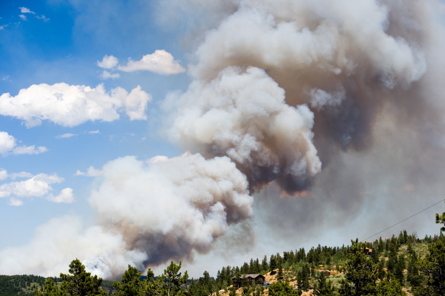 The fire continues to burn in Cold Springs near Nederland, Colo. on Sunday, July 10, 2016.