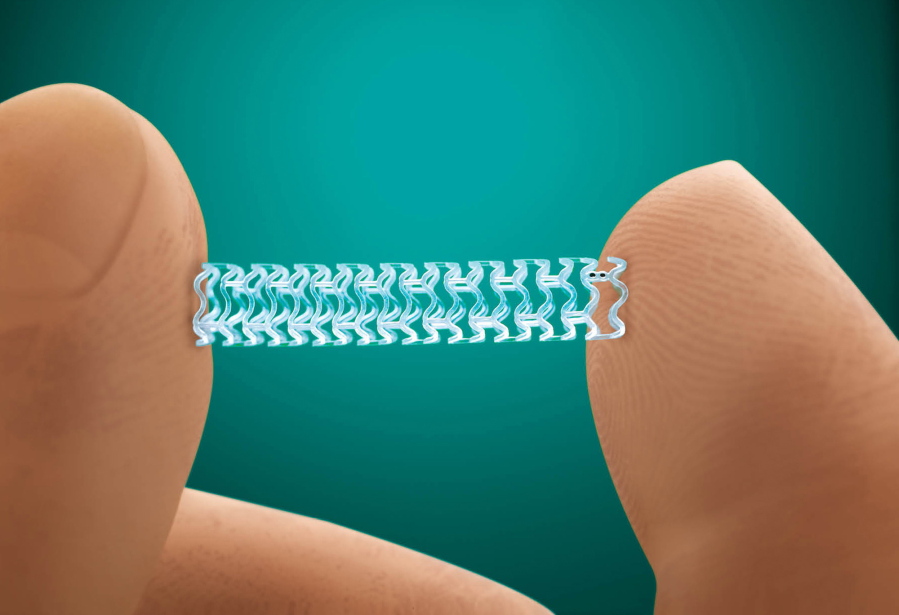 Abbott Laboratories&#039;s Absorb stent. On Tuesday,  the Food and Drug Administration approved the slowly-dissolving medical implant for treating clogged arteries. The new stent is designed to dissolve over three years. Currently-available stents are permanent, mesh-wire tubes that hold open arteries after a procedure used to clear fatty plaque.