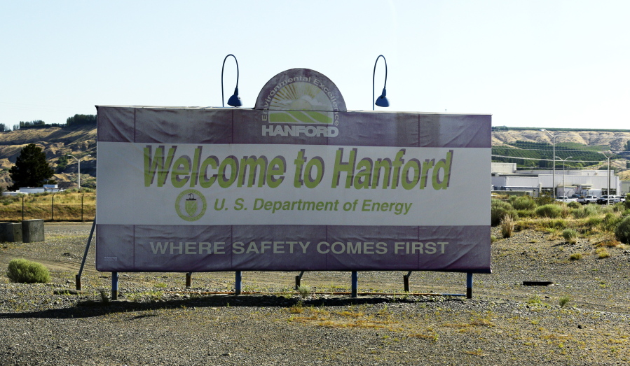 A sign near the entrance to the Hanford Nuclear Reservation near Richland reads &quot;Where Safety Comes First,&quot;. (AP Photo/Ted S.