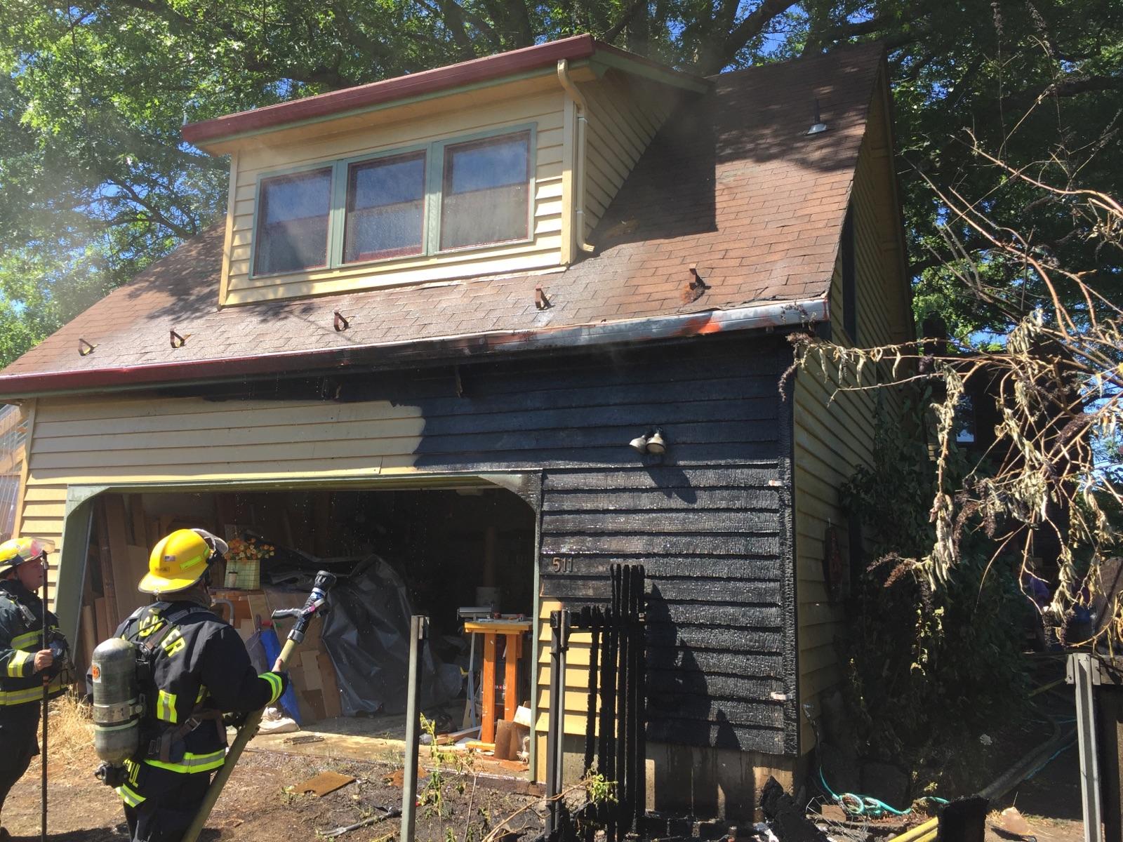 Fire damaged a garage and apartment Wednesday at 511 W 21st St. in Vancouver's Hough neighborhood.