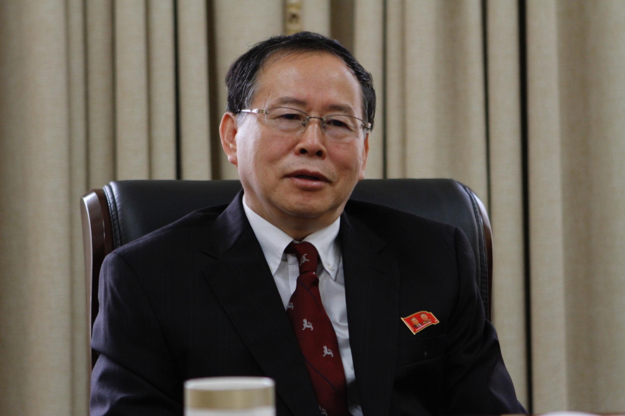 Han Song Ryol, director-general of the U.S. affairs department at North Korea&#039;s Foreign Ministry, talks during an interview with the Associated Press in Pyongyang, North Korea, on Thursday.