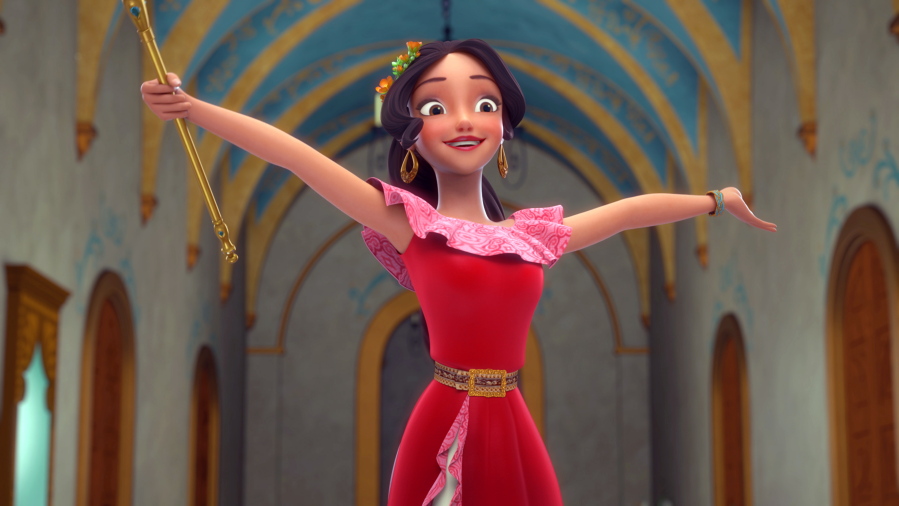 The character Elena becomes a crown princess in a scene from, &quot;Elena of Avalor,&quot; which premiered Friday on Disney Channel.