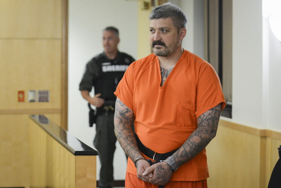 Brent Ward Luyster, 35, appears Aug. 1 in Clark County Superior Court on suspicion of aggravated murder. Prosecutors will decide in the coming weeks whether to seek the death penalty against him.