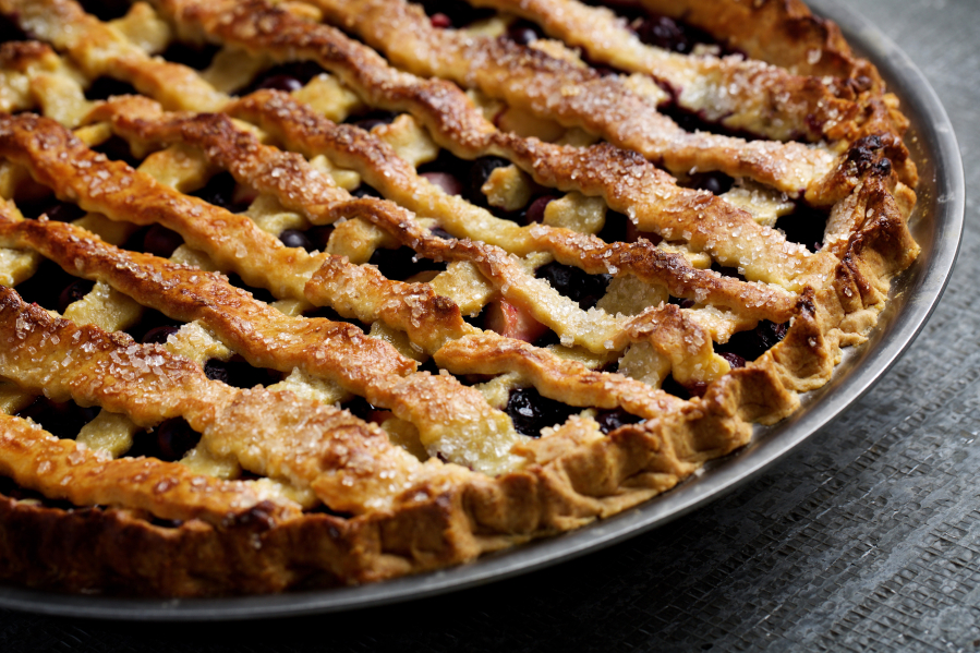 Blueberry-Nectarine Lattice Pie (Deb Lindsey for The Washington Post)