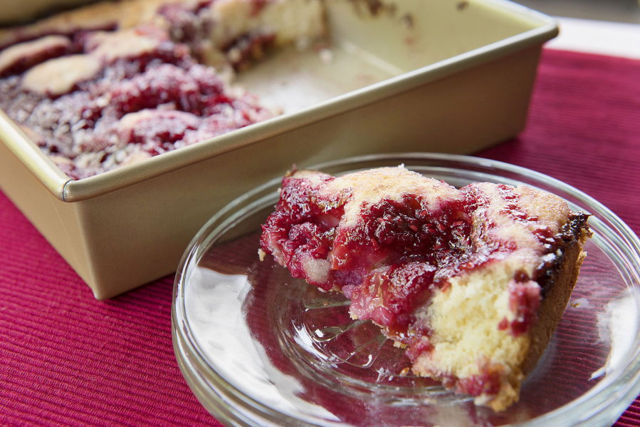 Raspberry Pudding Cake.