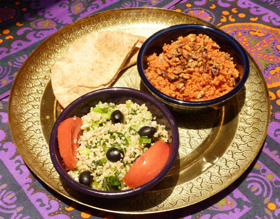 Tabbouleh Salad and Toasted Walnut Couscous Salad.