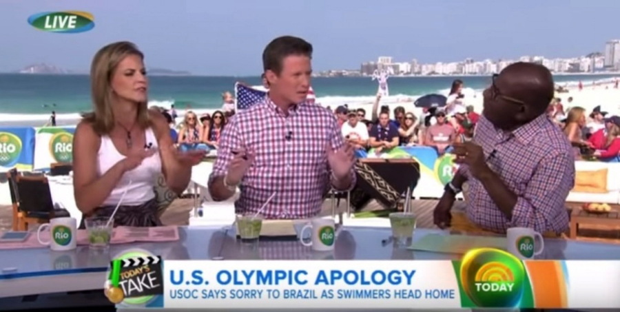 &quot;Today&#039;s&quot; Natalie Morales, from left, Billy Bush and Al Roker in Rio.