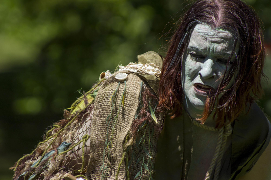 Kerry Leek plays the enslaved monster Caliban in &quot;The Tempest.&quot; (Photo by Kathleen Kelly)