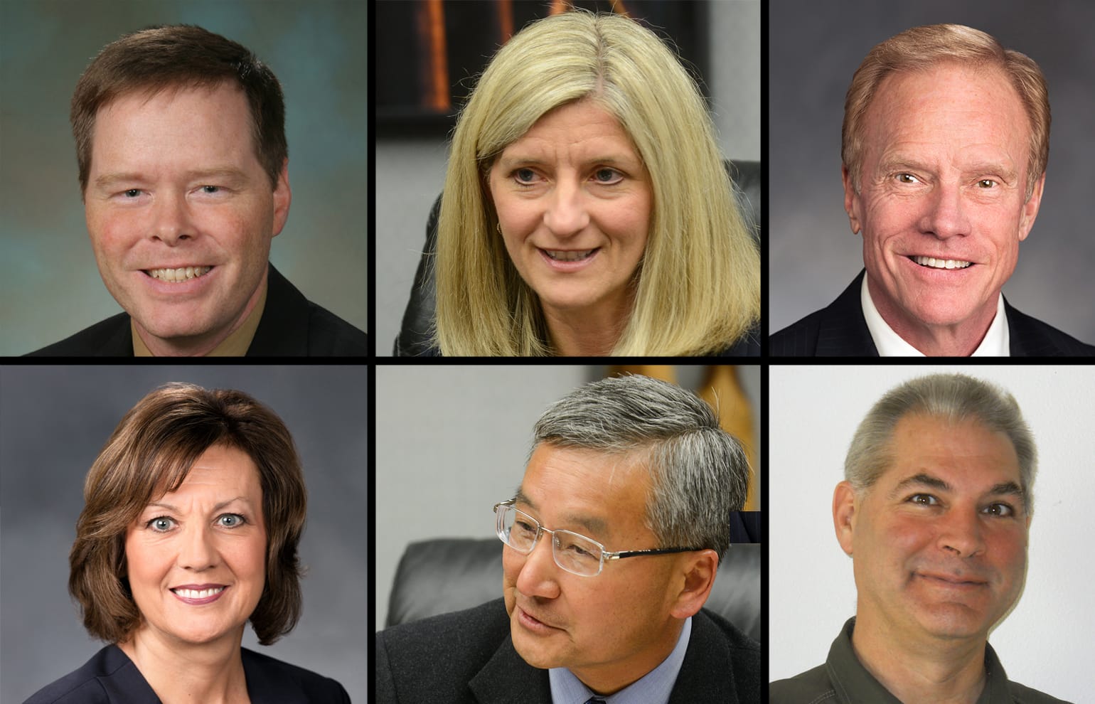 17th District leaders, clockwise from top left:  Tim Probst, Vicki Kraft, Sam Kim, Paul Harris, Martin Hash, Lynda Wilson