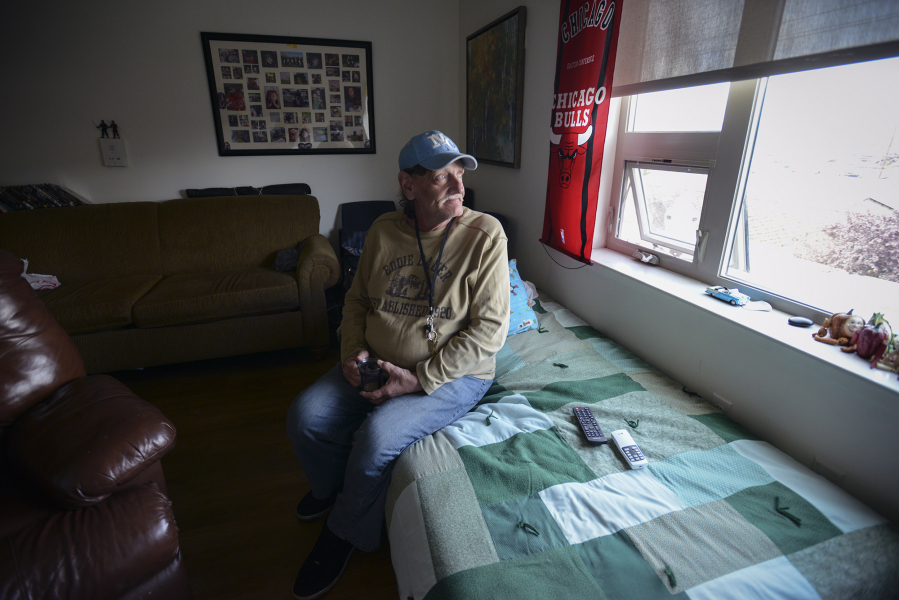 Don Gault, 62, was the third person to move into Lincoln Place, the first housing complex for chronically homeless people in Clark County. &quot;I can&#039;t be happier or safer,&quot; Gault said.