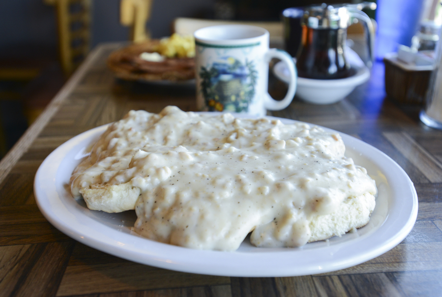 The biscuits and gravy breakfast is served Aug. 12 at Omy&#039;s Cafe on Northeast Fourth Plain Boulevard in Vancouver.