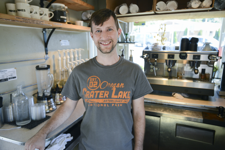 Pines Coffee owner Ryan Thompson emphasizes ingredients, many of which the small shop produces itself.