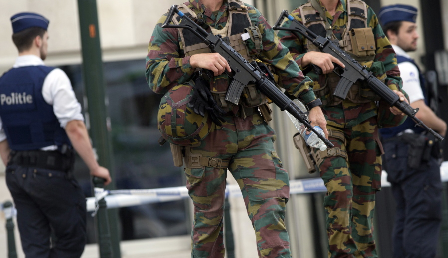 Police and Belgian Army soldiers patrol during a court hearing for suspect Mohamed Abrini, a suspect in the Paris and Brussels attacks, that were claimed by the Islamic State organization, at the Court of Appeals in Brussels. The threat of violence by people inspired by foreign extremists invokes fear in a majority of young Americans across racial groups. But for young people of color, particularly African Americans, that fear is matched or surpassed by worries about violence from white extremists. A new GenForward poll of Americans age 18-30 shows widespread anxiety among young people about attacks from both inside and outside the United States.