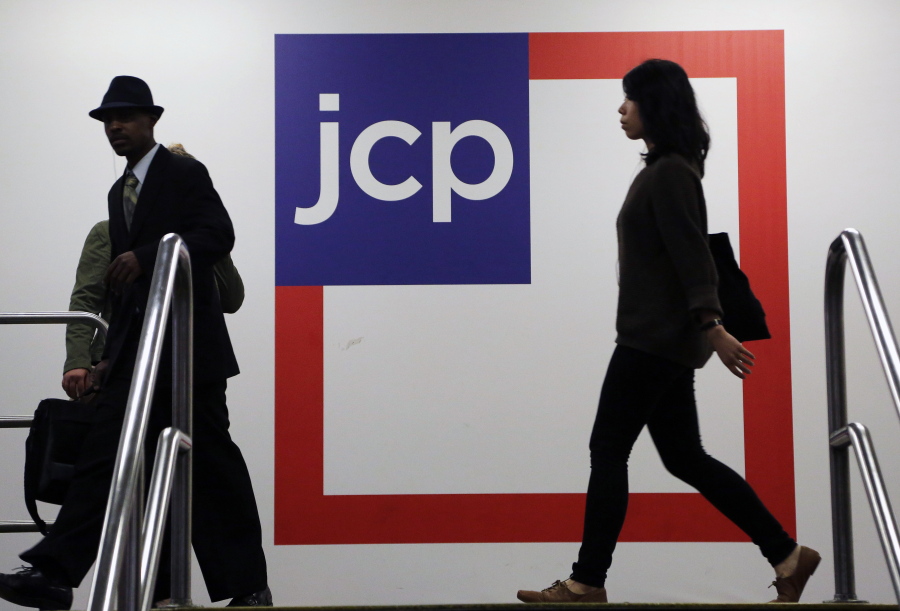 Customers arrive at a J.C. Penney store in New York.