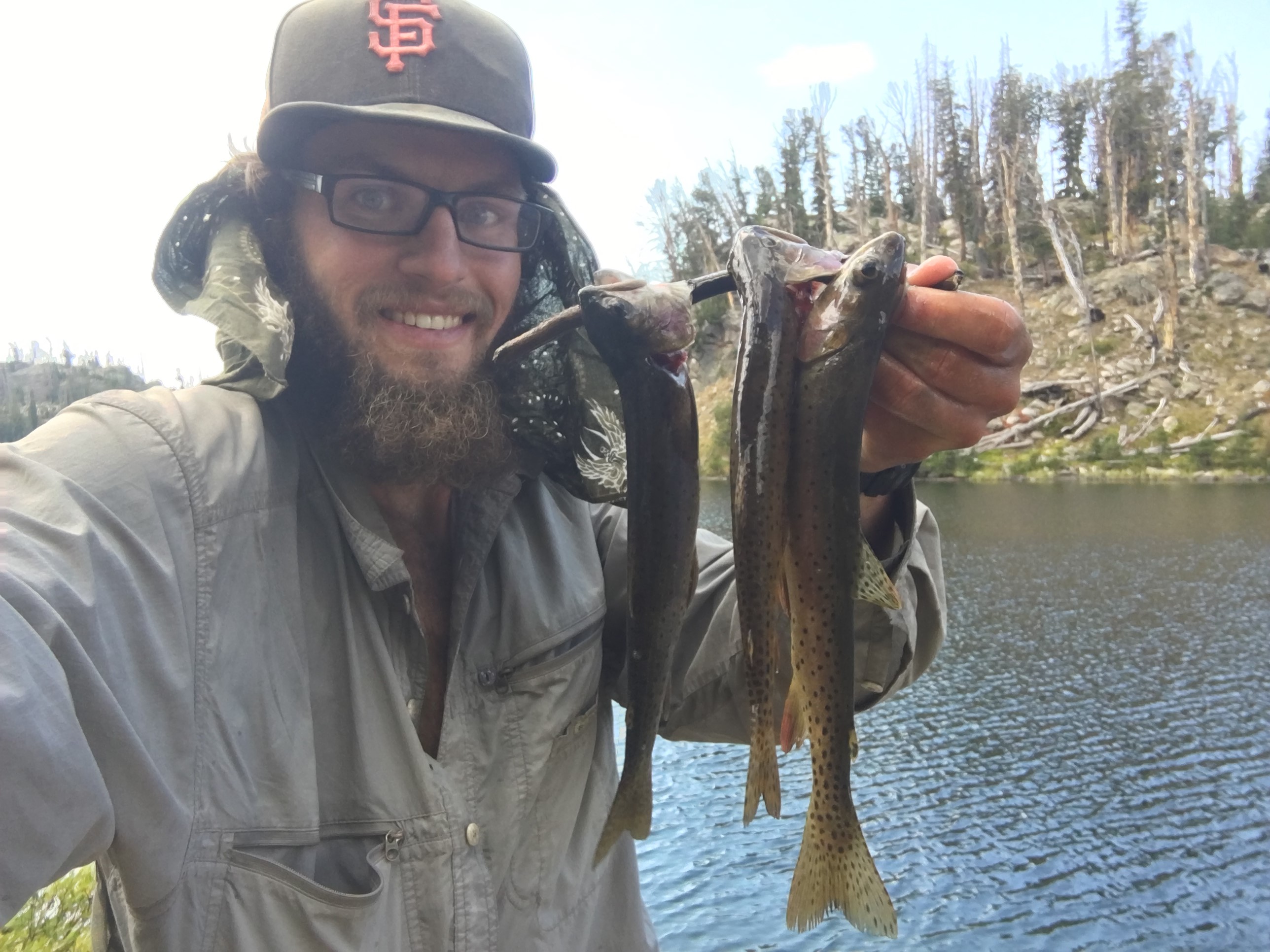 Jeff Garmire made time to supplement his food supply with mountain trout.
