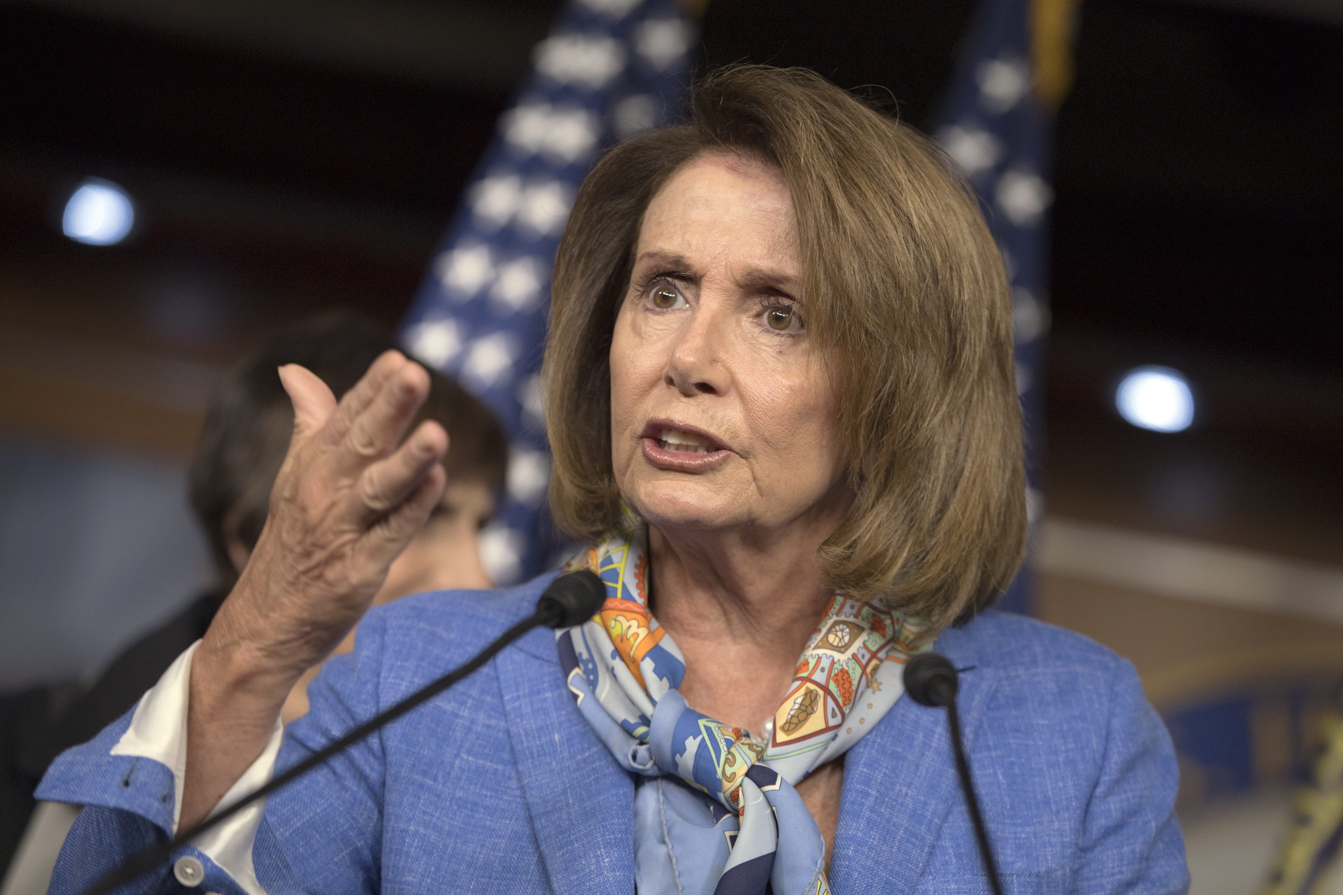 In this Aug. 11, 2016, photo, House Minority Leader Nancy Pelosi, D-Calif., speaks at a news conference on Capitol Hill in Washington. Pelosi is advising fellow Democrats to change their cellphone numbers and not let family members read their text messages after personal and official information of Democratic House members and congressional staff was posted online. Pelosi says in a letter to Democrats that the Democratic Congressional Campaign Committee has hired a cybersecurity firm to investigate the hacking of the committee's computers. (AP Photo/J.
