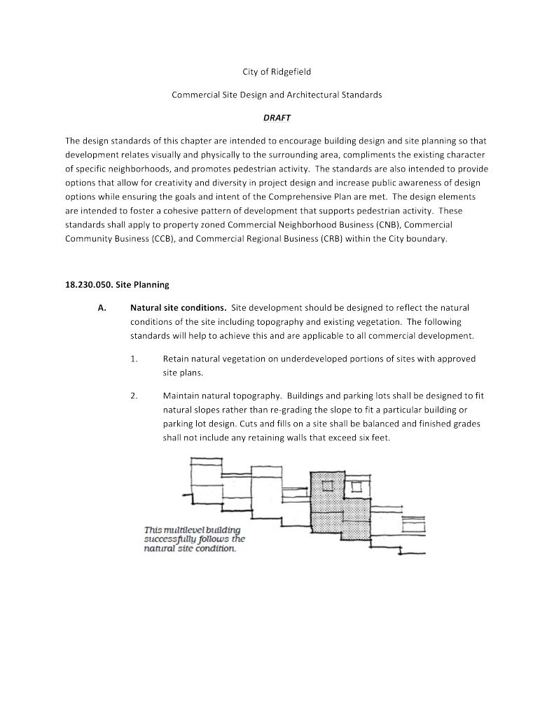 Draft of Ridgefield's Commercial Design Standards PDF