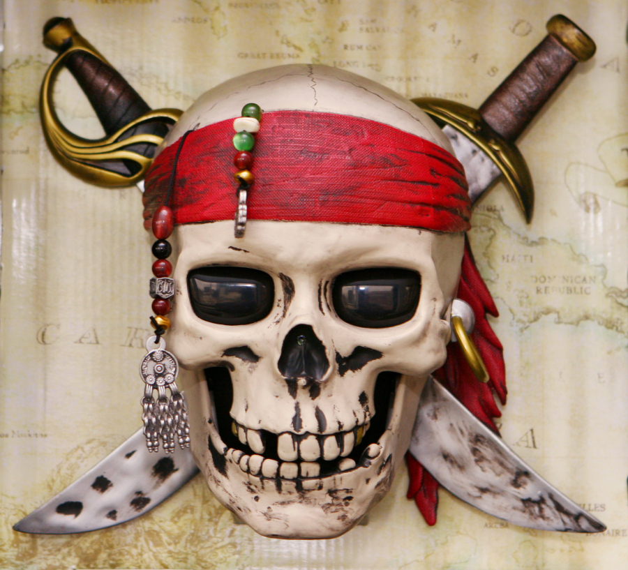 A &quot;Talking Skull Room Alarm&quot; is part of a line of merchandise from the Walt Disney film &quot;Pirates of the Caribbean: Dead Man&#039;s Chest.&quot; (AP Photo/Mark Lennihan)