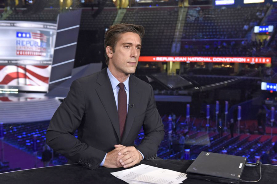 David Muir of ABC&#039;s &quot;World News Tonight&quot; appears in July at the Republican National Convention in Cleveland.