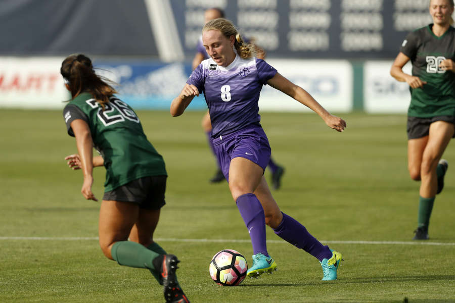 University of Portland defender Ellie Boon (8) is in her senior year with the Pilots. She is a graduate of Washougal High School.