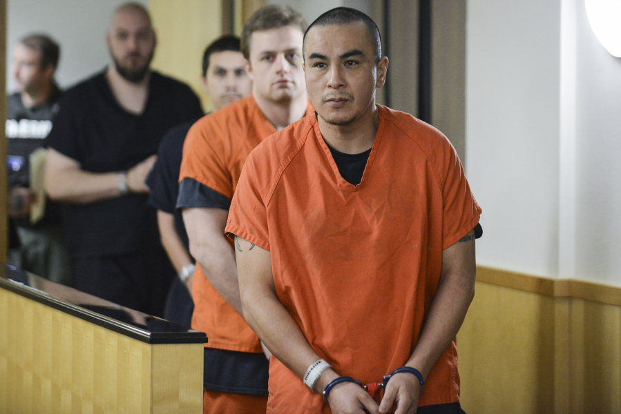 Ricardo Gutierrez, pictured Aug. 1 in Clark County Superior Court, entered not-guilty pleas Monday to first-degree domestic violence murder and second-degree domestic violence assault. Gutierrez is accused of killing his girlfriend&#039;s 3-year-old son in May at their Battle Ground home.