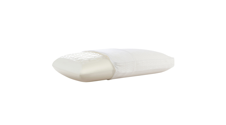 Comfort Revolution&#039;s Hydraluxe Cooling Gel Bed Pillow combines memory foam with a gel layer for people who want a cooler pillow. A mesh layer covers the pillow.