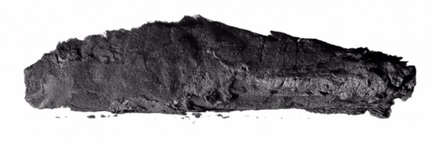 The charred scroll from En-Gedi was too fragile to open, but scientists read it anyway. (B.