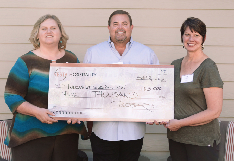 Esther Short: Vesta Hospitality celebrated its 20th anniversary by donating $20,000 to local charities, including Innovative Services NW.