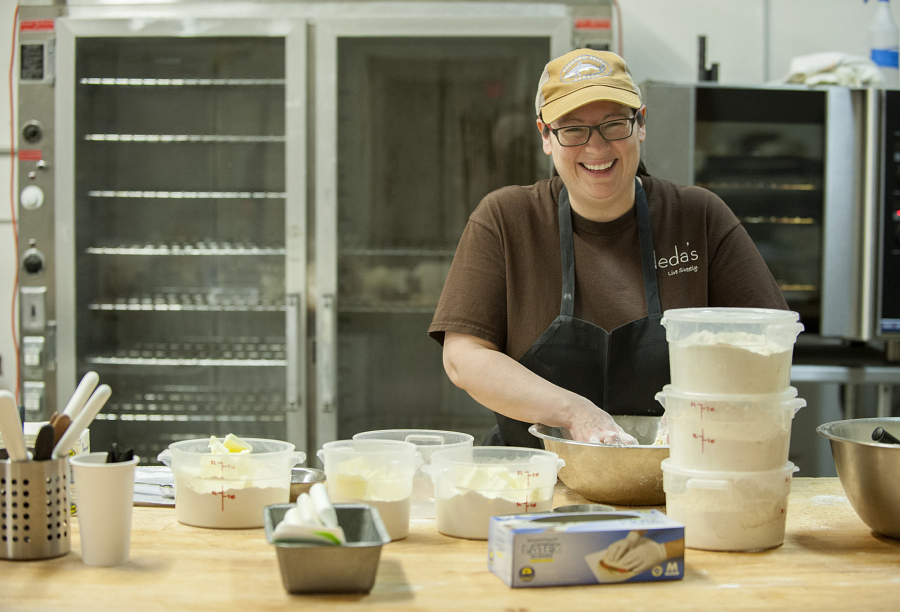 Catherine Misener works behind the scenes at deda&#039;s artisan bakery in Salmon Creek.