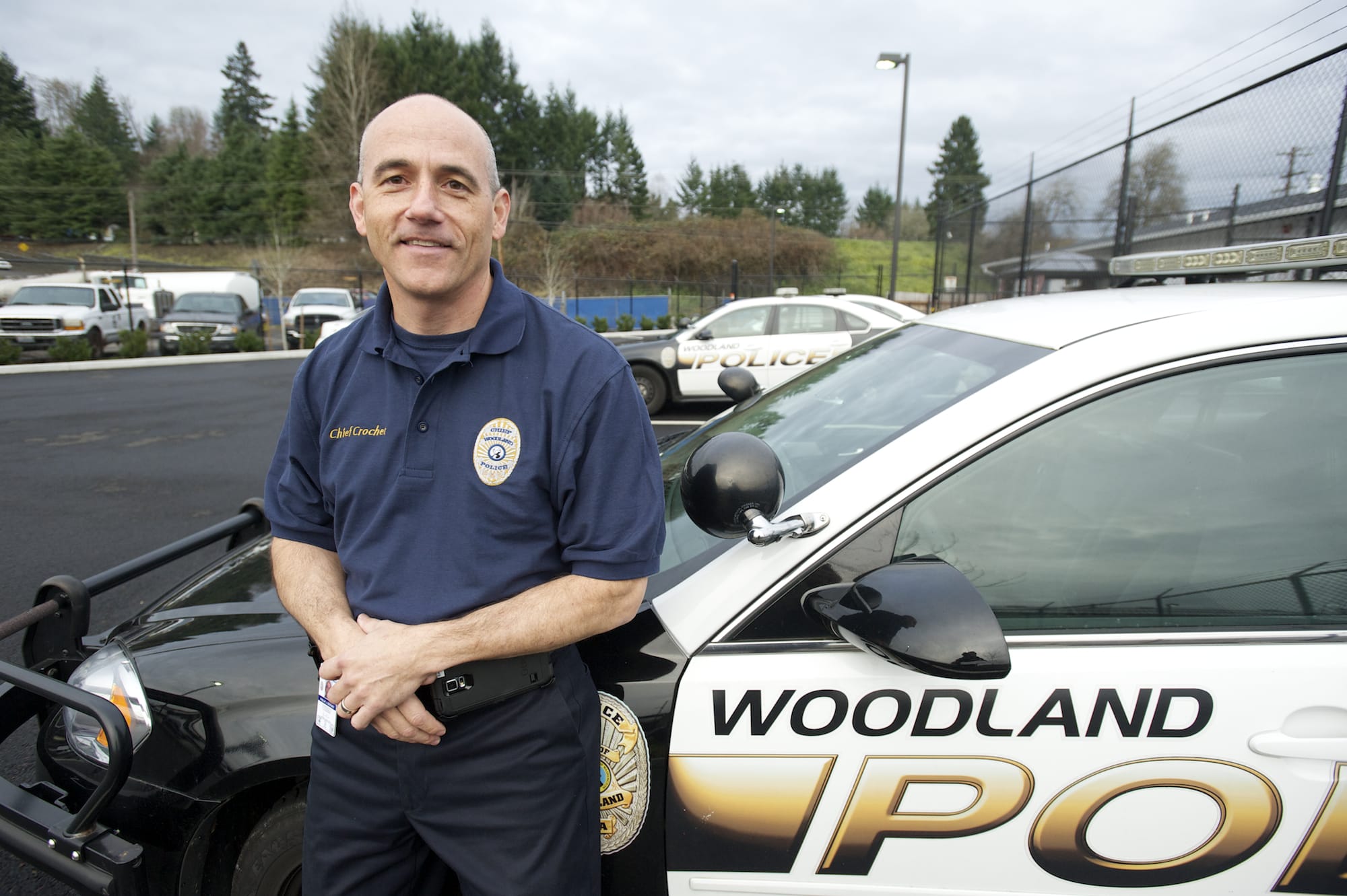 Woodland's new police chief, Phillip Crochet, shown, Wednesday, December 17, 2014, started the job this month.