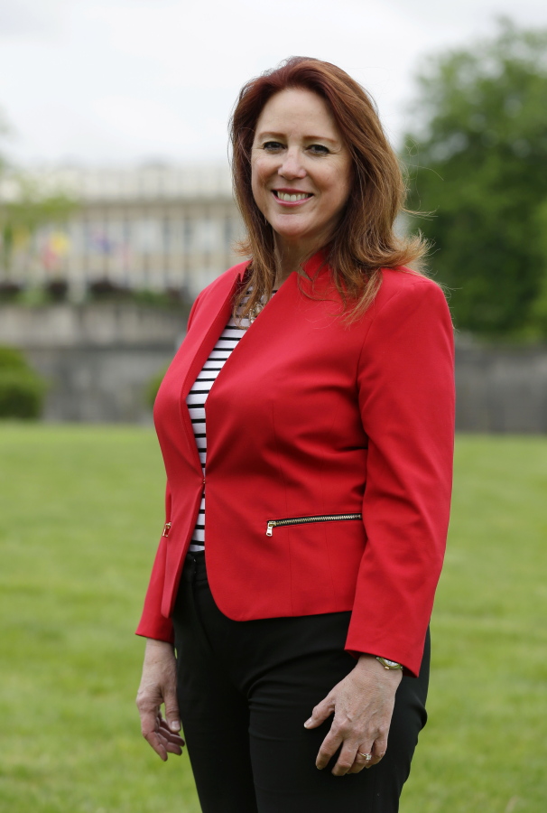 Washington Secretary of State Kim Wyman poses for a photo at the Capitol in Olympia. (AP Photo/Ted S.