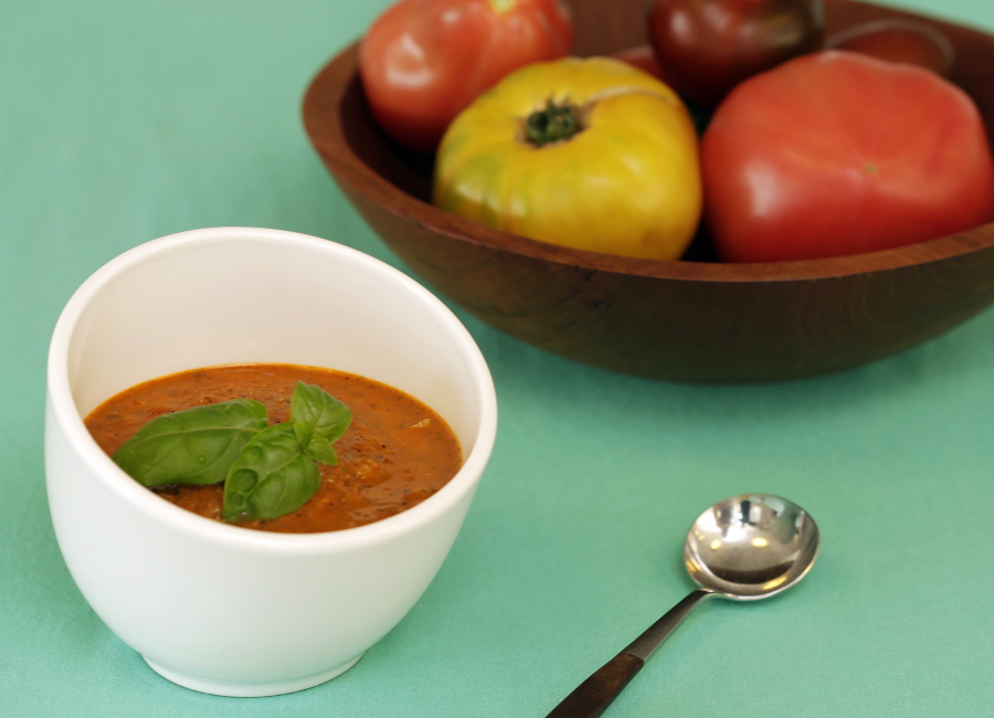 Grilled Tomato Gazpacho With Watermelon and Mint (Richard Drew/Associated Press)