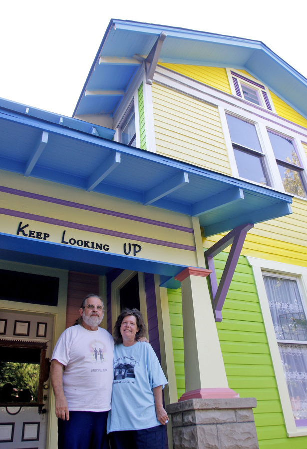Doug and Nina Dillmann painted their Fort Worth, Texas, home in brilliant colors to celebrate healing from illness.